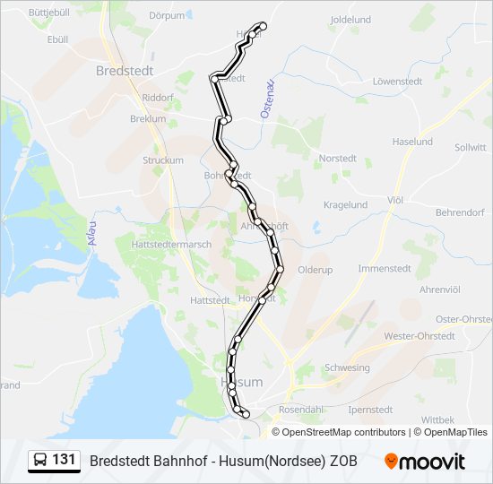 Buslinie 131 Karte