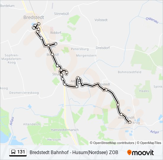 Buslinie 131 Karte