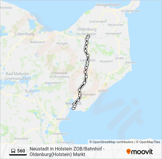 Автобус 560: карта маршрута