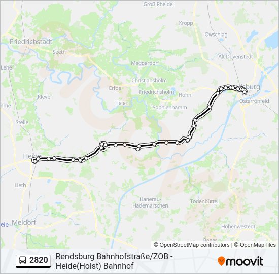 Автобус 2820: карта маршрута
