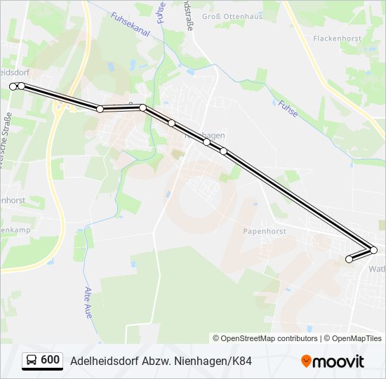 Buslinie 600 Karte