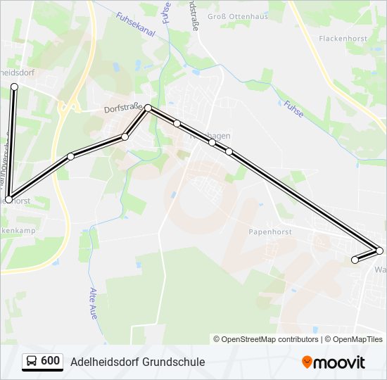 Buslinie 600 Karte