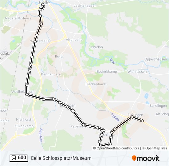 600 bus Line Map