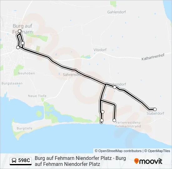 598C Bus Line Map
