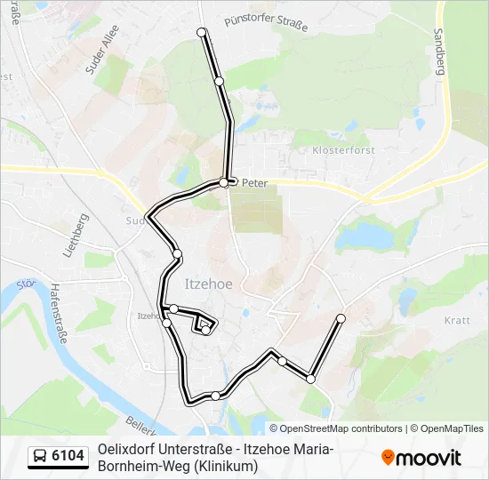 Автобус 6104: карта маршрута