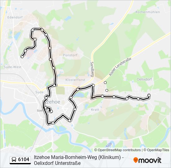 6104 bus Line Map