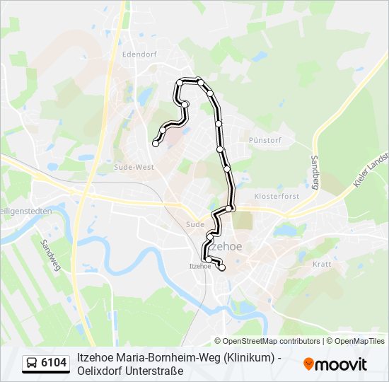 6104 bus Line Map