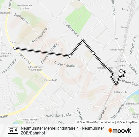 Автобус 4: карта маршрута