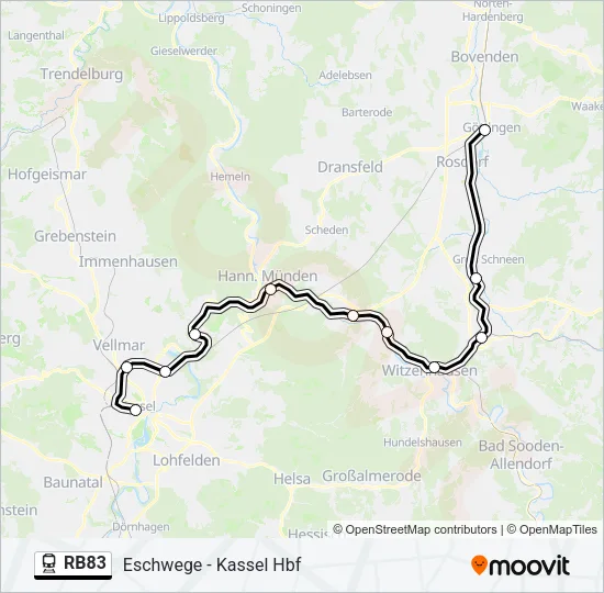 RB83 Train Line Map