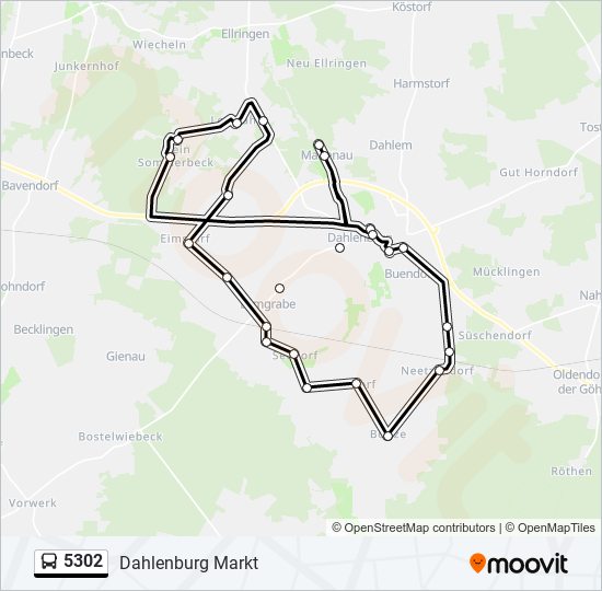 5302 bus Line Map