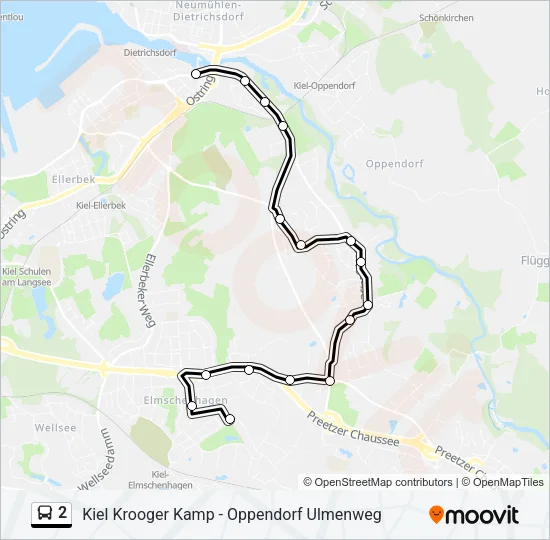 Автобус 2: карта маршрута