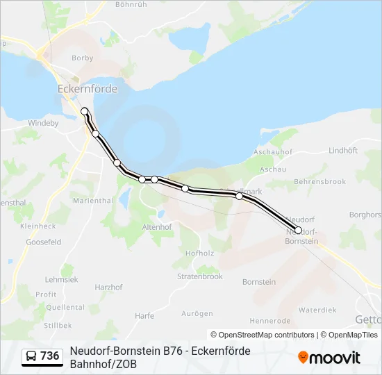 736 Bus Line Map