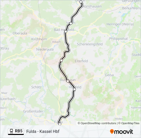 RB5 Train Line Map