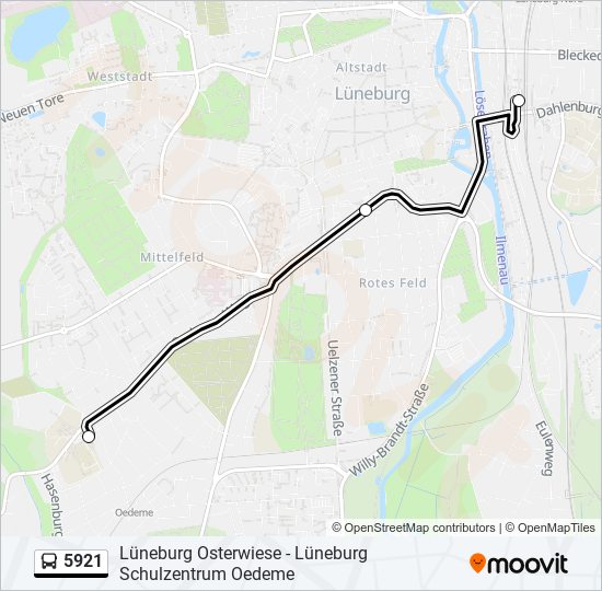 5921 bus Line Map