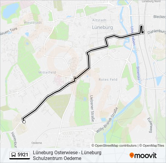 5921 bus Line Map