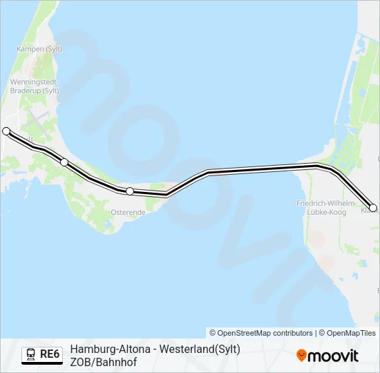 RE6 Train Line Map