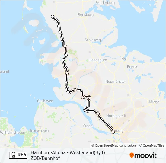 RE6 Train Line Map