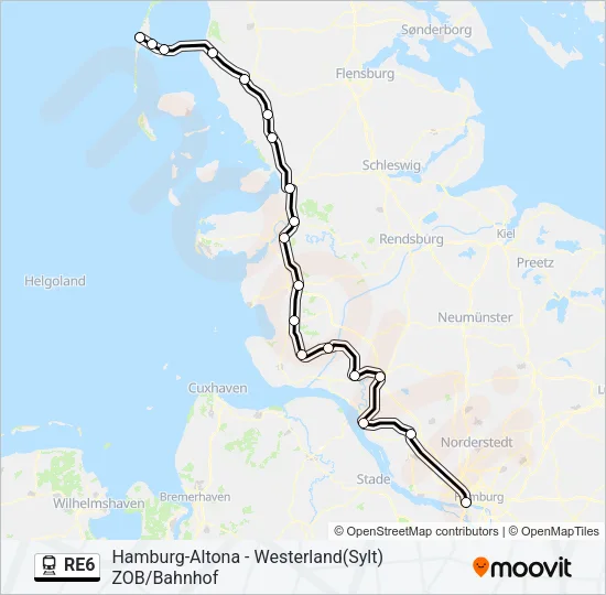 RE6 Train Line Map