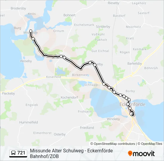 Автобус 721: карта маршрута