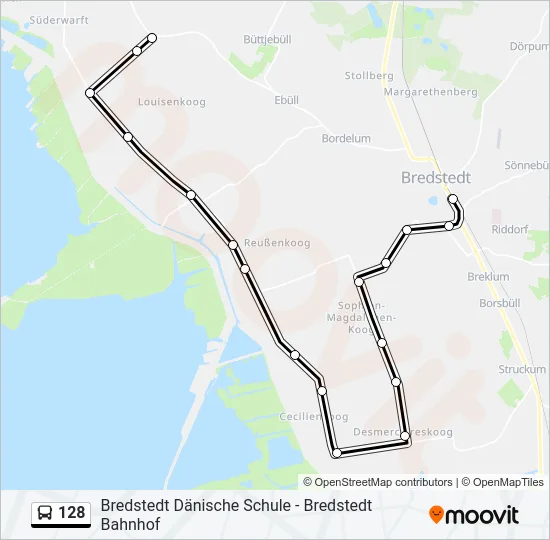 128 Bus Line Map
