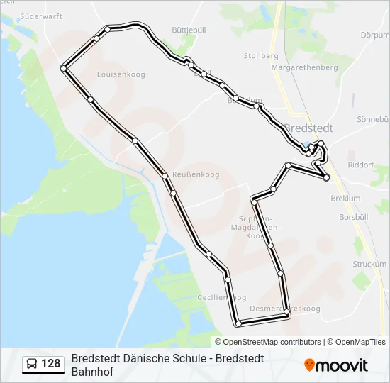 128 Bus Line Map