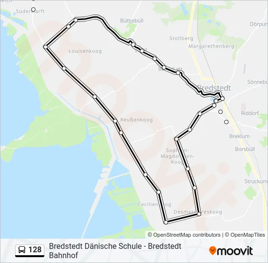 128 Bus Line Map