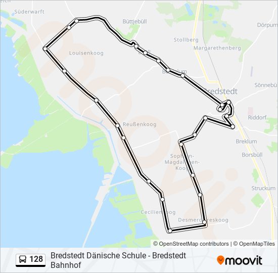 128 bus Line Map