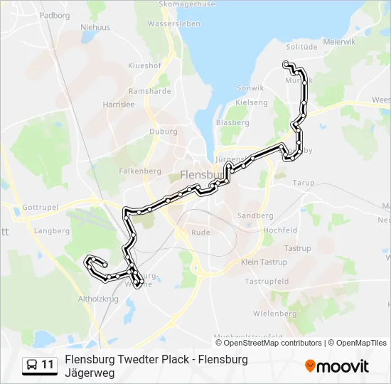 Автобус 11: карта маршрута