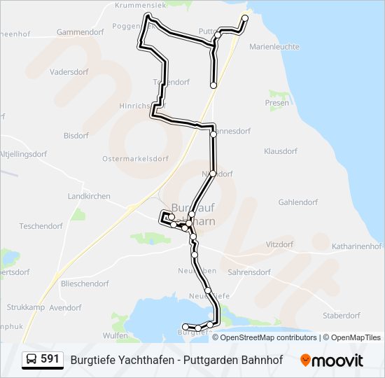 Buslinie 591 Karte