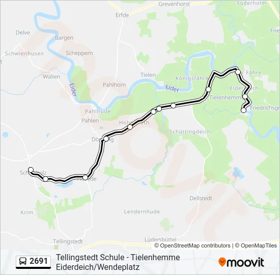 Автобус 2691: карта маршрута