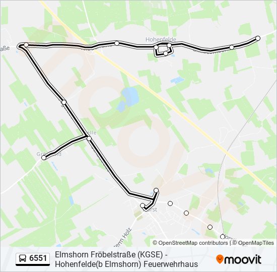 6551 bus Line Map