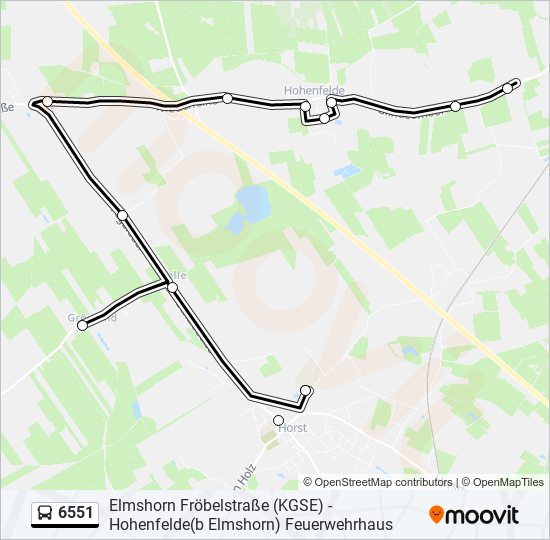 6551 bus Line Map