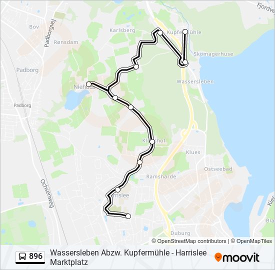 896 bus Line Map