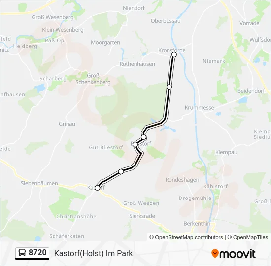 Автобус 8720: карта маршрута
