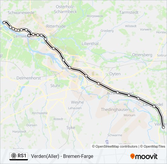Метро RS1: карта маршрута