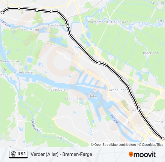 Метро RS1: карта маршрута