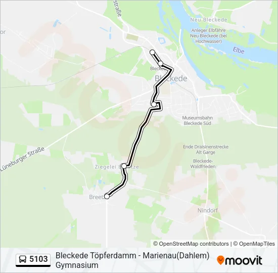 Автобус 5103: карта маршрута