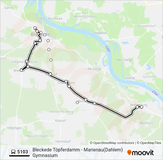 Автобус 5103: карта маршрута