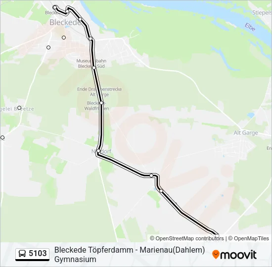Автобус 5103: карта маршрута