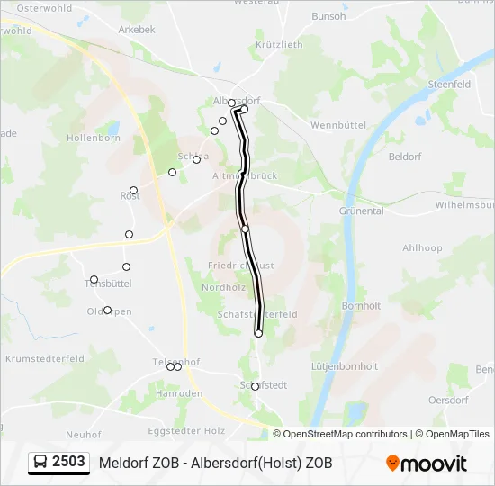 Автобус 2503: карта маршрута