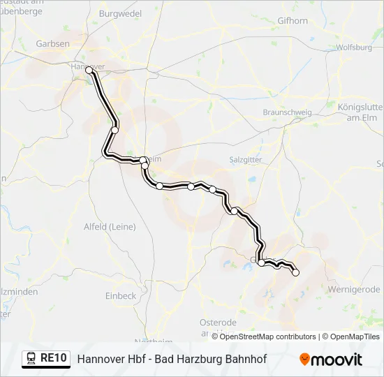 RE10 Train Line Map