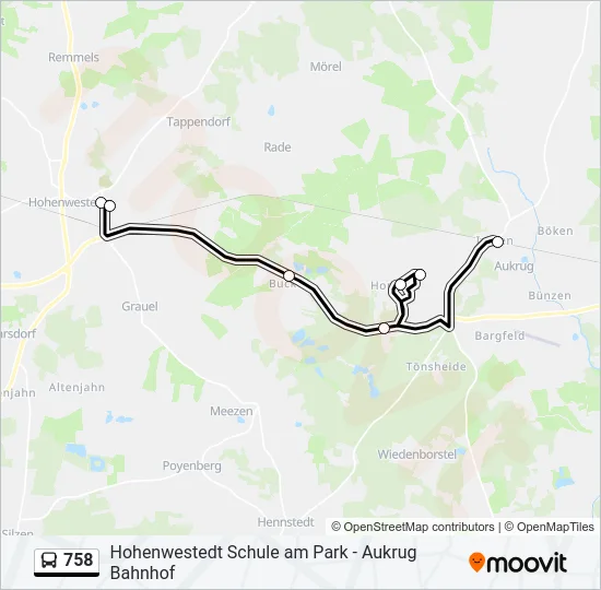 758 Bus Line Map
