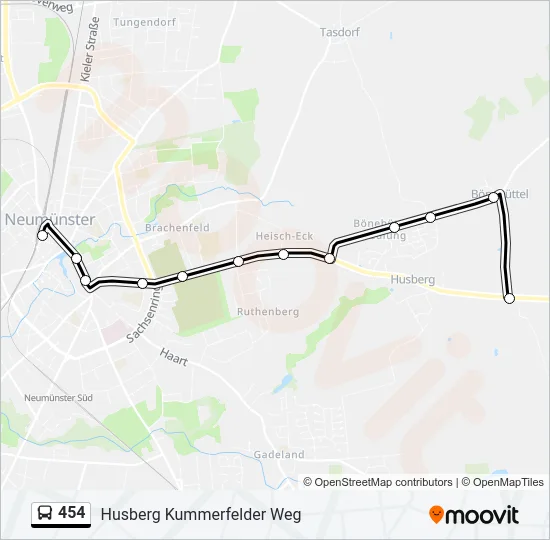 Автобус 454: карта маршрута