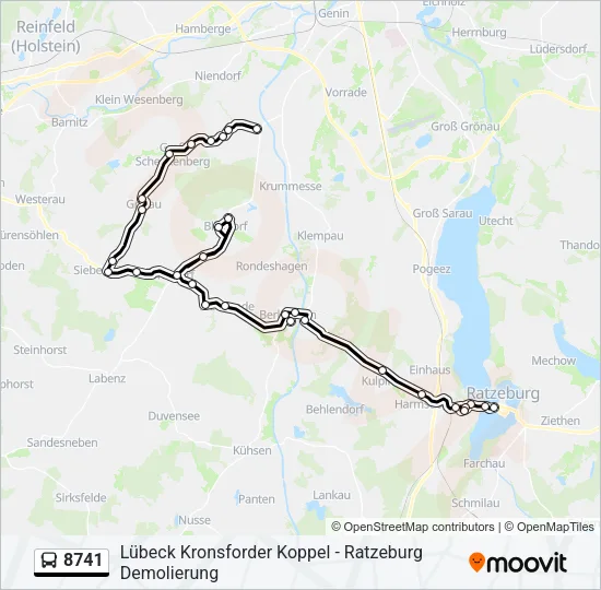 Автобус 8741: карта маршрута