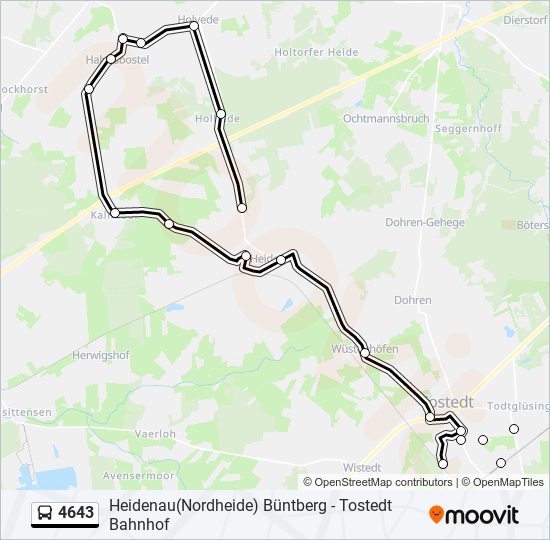 4643 bus Line Map