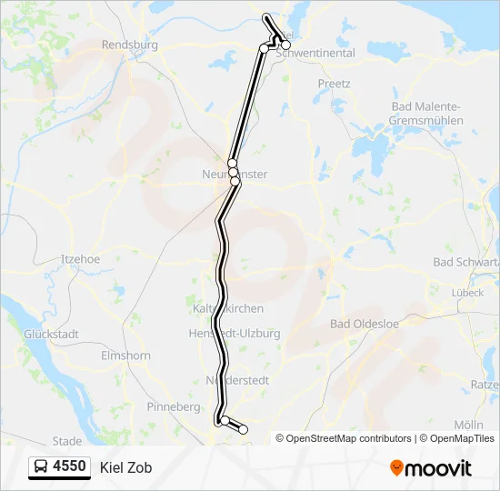 Автобус 4550: карта маршрута