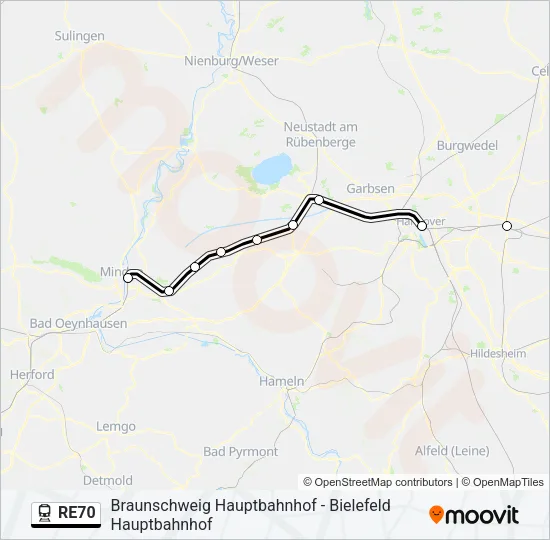 RE70 Train Line Map