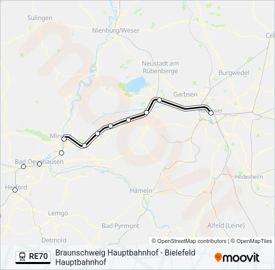 RE70 Train Line Map