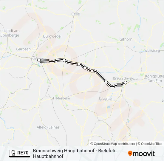 RE70 Train Line Map