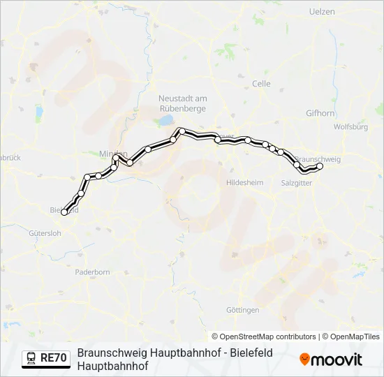 RE70 Train Line Map